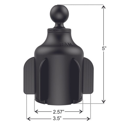 RAM Mount Stubby Cup Holder Mount Base with Double Socket Arm RAP-B-299-4-201U - Picture 3 of 3