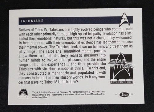 1991 Impel Star Trek 25th Anniversary Series 1 Cards (Pick Your Card) - Picture 231 of 321