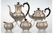 A097 A William Adams Ltd. 5 Piece Sterling Silver Tea and Coffee Set, 2571 grams