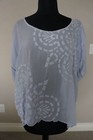 NEW Johnny Was Rayon Boho Embroidered Sheree Top Blouse Shirt Tee Periwinkle S