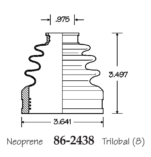 Внутренние и внешние ботинки оси CV для Mitsubishi Endeavor FWD 2004-2008 - Изображение 2 из 4