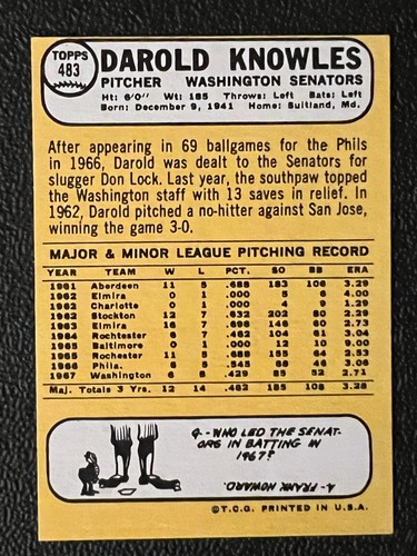 1968 Topps Baseball Singles - 458 to 598 - High Numbers - Pick Your Card - - 第 37/499 張圖片