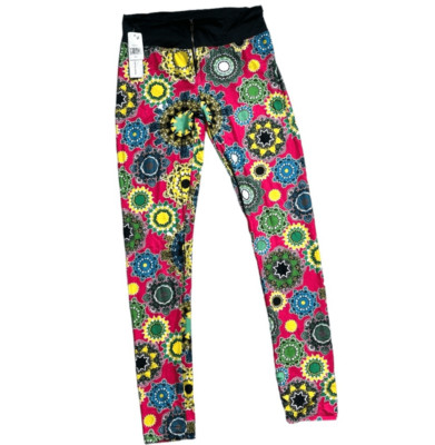 NWT Womens YPP Fashion Zip Detail Spirograph Burst Leggings - Sz XS