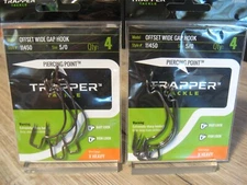 8 Trapper Offset Wide Gap Fish Hooks X Heavy Wire 11450 Size 5/0 Black Nickel