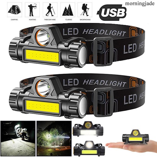2 Pack 9900000lm USB Rechargeable LED Headlamp Super Bright Headlight Head Torch