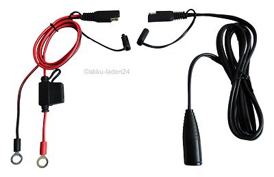 Motorrad Nachrüstsatz mit SAE-Stecker SAE-72 auf kleine Bordsteckdose DIN4165 