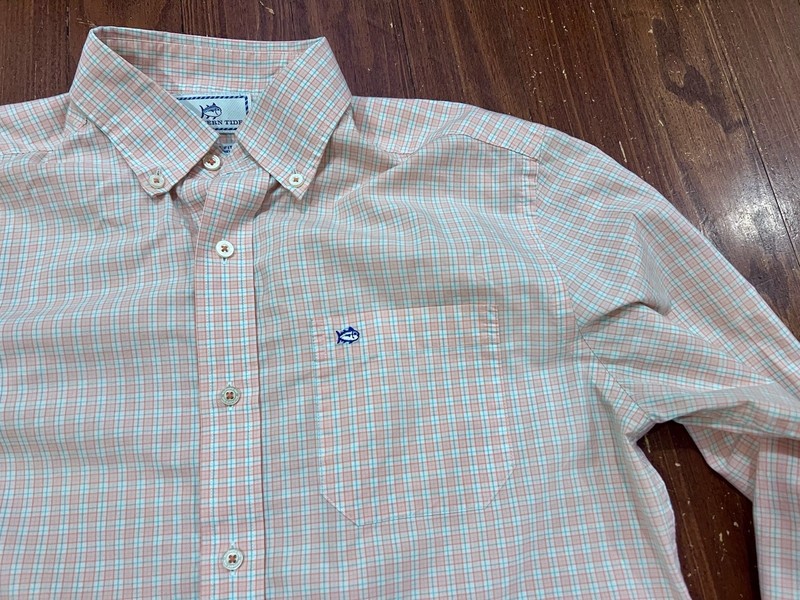 Southern Tide Button Down Shirt - Size S (salmon And Seafoam)