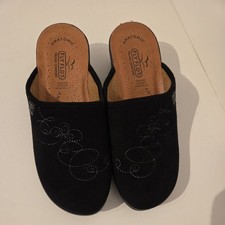 Fly Flot Clogs Mules Slip On Black Anatomic Anti Shock Womens Size 39 6