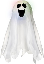 Halloween Ghost Decoration Light Up Hanging White Fabric 18 Inch Spooky Decor