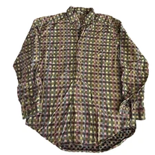 THE TERRITORY AHEAD BUTTON DOWN SHIRT MENS L LONG SLEEVE MULTICOLOR CHECK COTTON