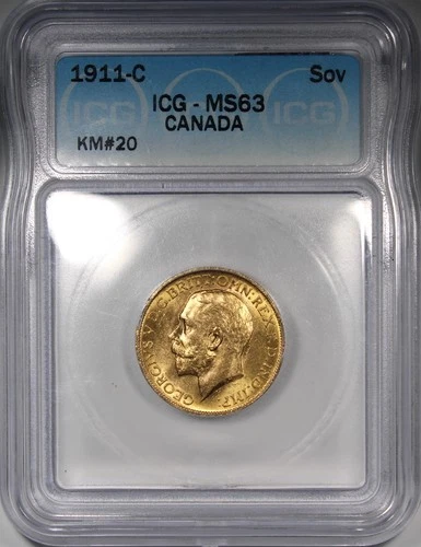 1911-C British Canadian Sovereign ICG MS63