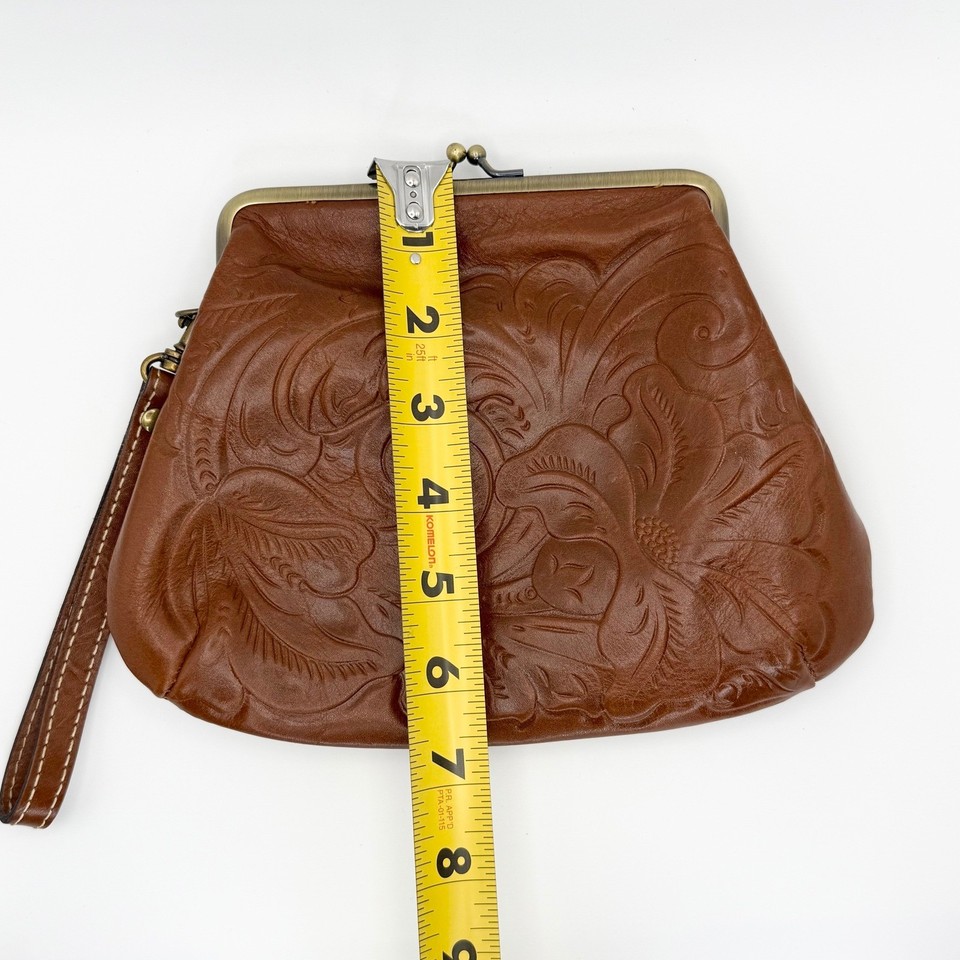 Pochette Patricia Nash Savena Con Chiusura Kisslock - Oro Brunito - Pelle Italiana E Velluto - NUOVA