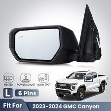 Left Side Power Mirror For 2023 2024 Gmc Canyon W Heated W Blind Spot 6 Pins