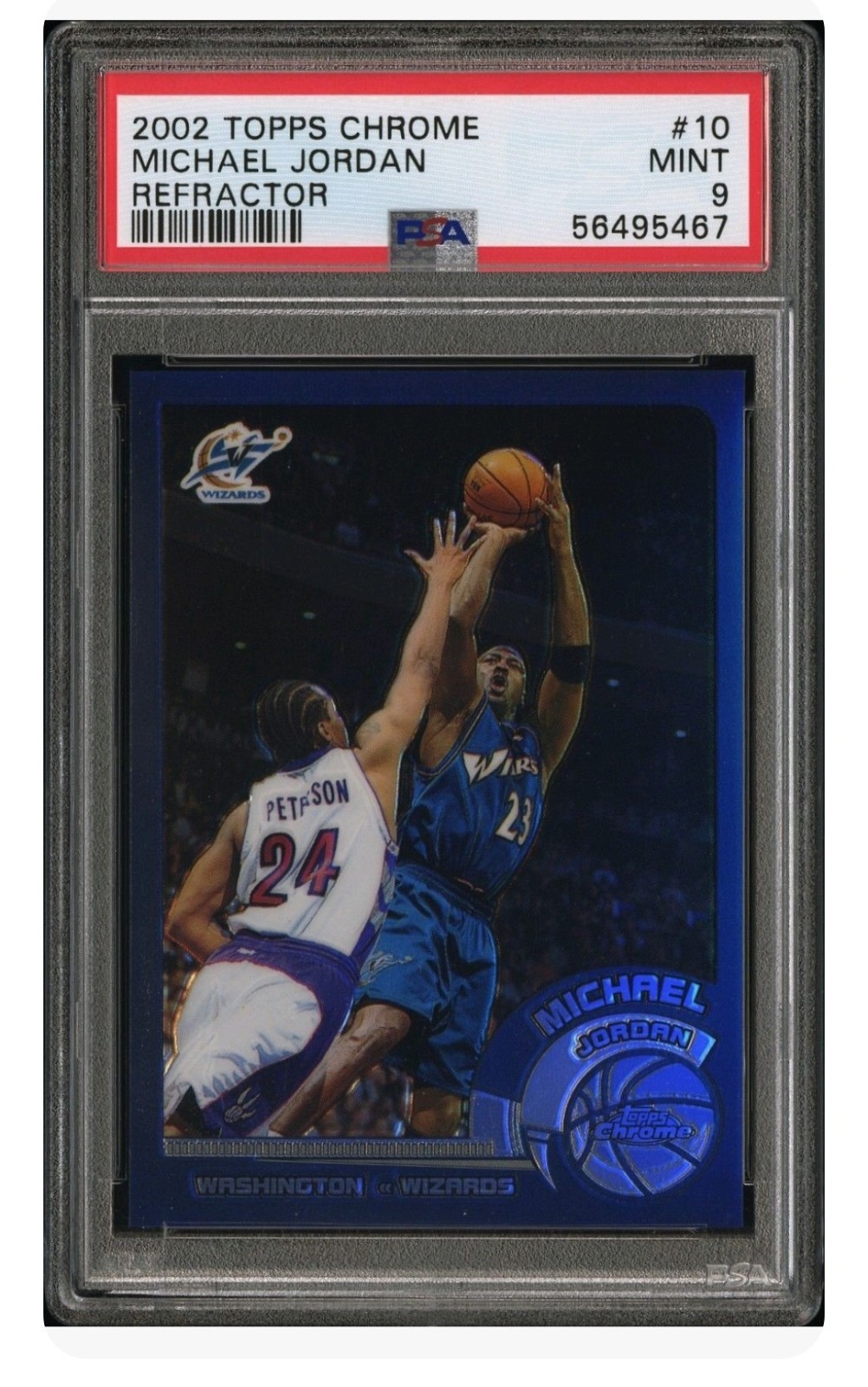 2002-03 Topps Chrome Michael Jordan Refractor #10 PSA 9 Wizards HOF Mint