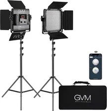 GVM LED Video Lighting Kit 2-Pack Bi-Color Panels 2300K-6800K APP Control