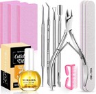 MORGLES Nail File and Buffer Blocks with Nail Care Kit, 13 Pcs Manicure Kit