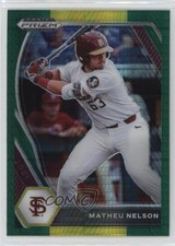 2021 Panini Prizm Draft Picks Green & Yellow Hyper Matheu Nelson #PDP35 0o2b