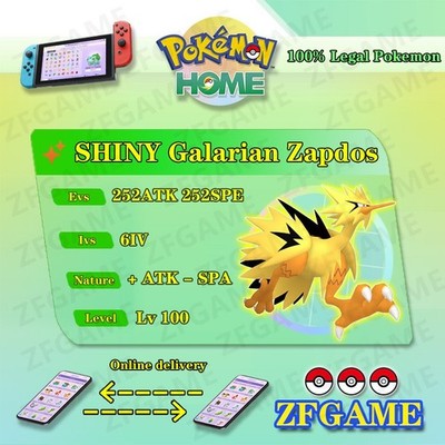  6IV SHINY Galarian Zapdos + EVS  POKEMON HOME Champions Online delivery 