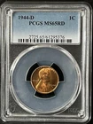 1944-D  1C RD Lincoln Wheat One Cent  PCGS MS65RD  61295376