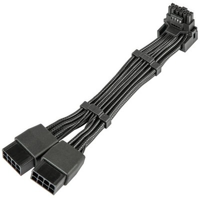 12VHPWR 90 Degree Adapter to 2X 8Pin: 16AWG 16 PIN GPU Right Angle PCI-E 5.0 ...