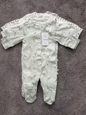 Next 5 Pack Mint Animal Sleepsuits In 0-3 Months Brand New