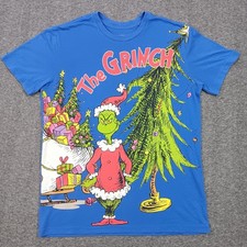 The Grinch Shirt Mens Medium Christmas Cartoon Dr Seuss Santa Holiday Tee 2022