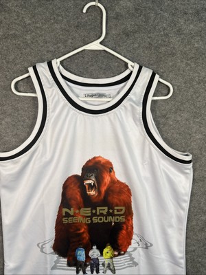 NERD Seeing Sounds Headgear Classics Basketball Jersey Size Large NWOT