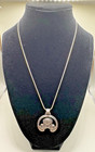 Vintage 925 Sterling Silver Figural Portrait Pendant Snake Chain Necklace — photo 2
