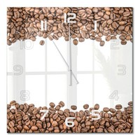 Glasuhr Aus GehäRtetem Glas Glas-Wanduhr Kaffeebohnen WeißE Zeiger 60X60 Cm