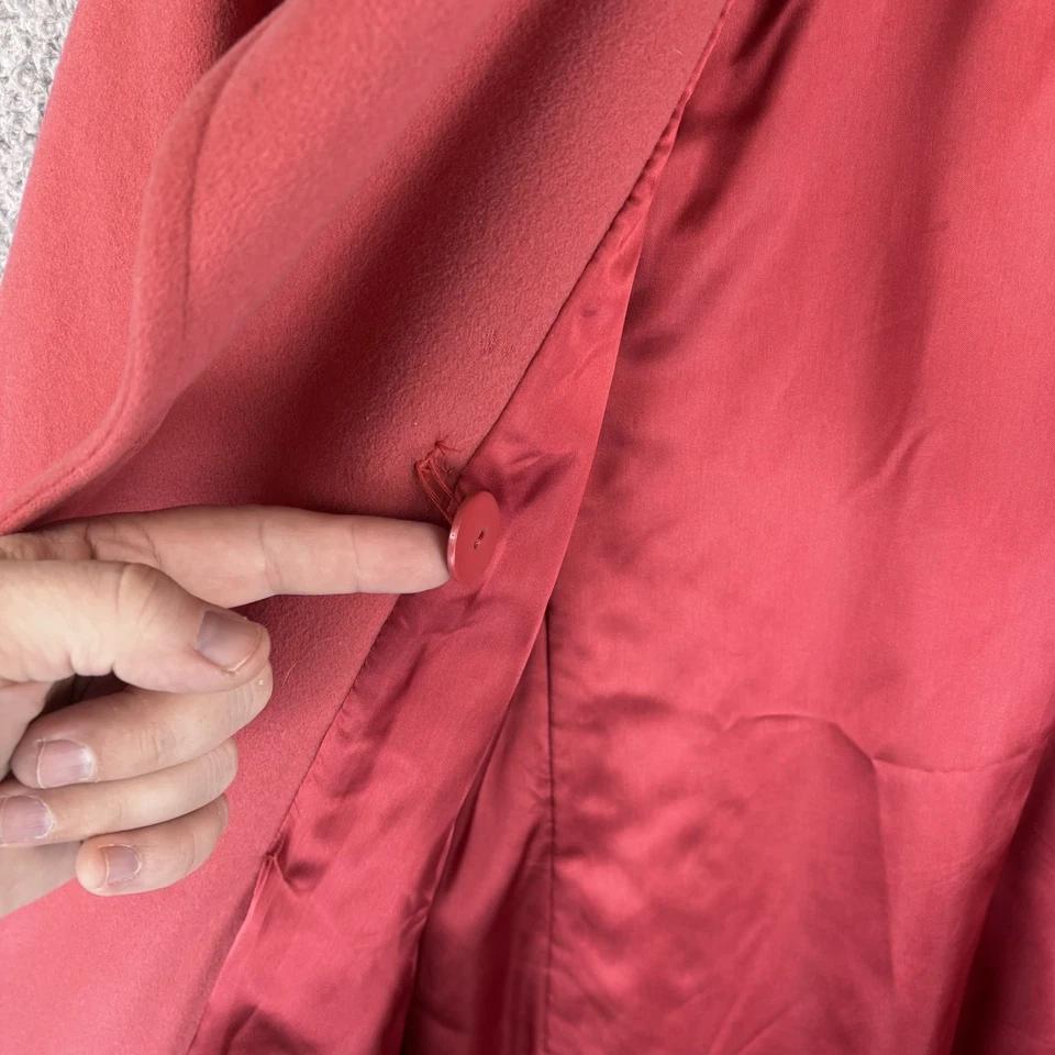 LL Bean Womens Wool Cashmere Blend Jacket Coat Size 6 Peacoat Coral Pink - Image 3 of 4