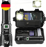 Taschenlampe Led Aufladbar, Led Taschenlampe Extrem Hell 500,000 Lumen, Taktisch