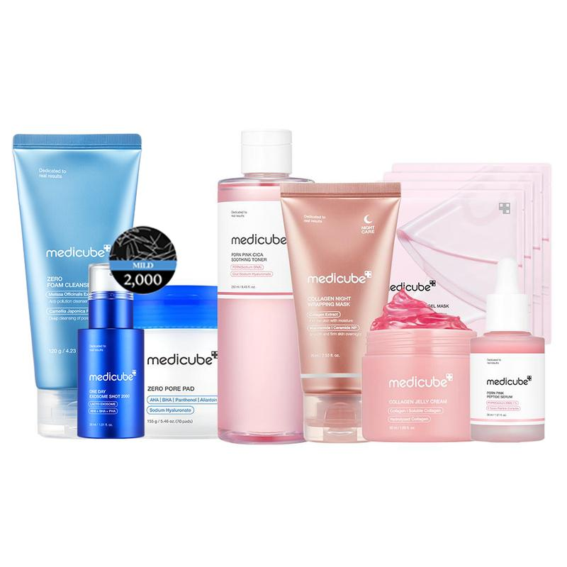 medicube vtまとめ売り Medicube] Affordable Glass Glow Skincare Set | Includes 8 TOP
