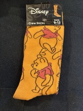 Disney Winnie The Pooh Crew Socks Size 9-13 Fits Most NWT