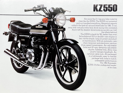 1982 Kawasaki KZ550 double-sided brochure-literature KD 550 OEM | eBay