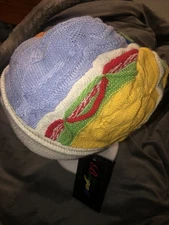 Bergati Hat New Old Stock Y2K Vintage Coogi Cosby Sweater Design Multi Color
