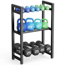 Best Dumbbell Rack 3-Tier 20 IN Length Adjustable Weight For Home Gym Dumbbells