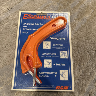 NOS The Edgemaker Knife Sharpener & Hone ORANGE #051111 USA  Sharpen Like A Pro