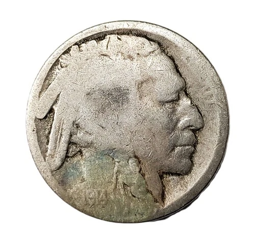 1914P Buffalo Nickel Restored Date Free Shipping