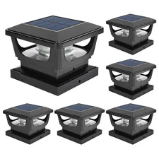 6x Solar Post Deck Cap Lights Outdoor Fence Dock 3x3/4x4 LED Lamp Outdoor Garden