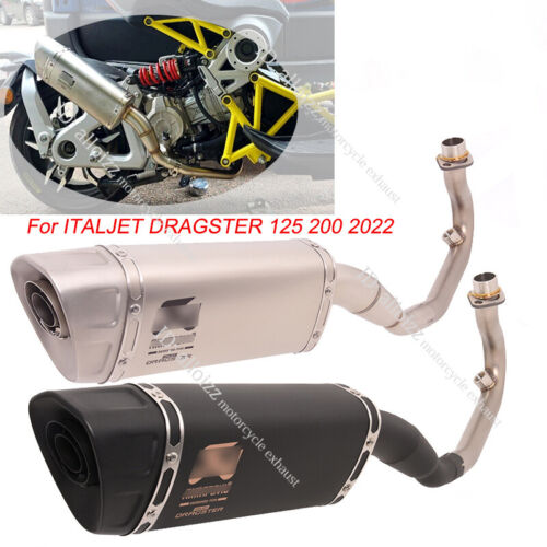 Slip For ITALJET DRAGSTER 125 200 2023 Motorcycle Exhaust System Full Link Pipe - Afbeelding 1 van 12