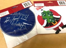 Christmas Magnets Set 2 Refrigerator and Car Happy Holidays Santa + Ornament NEW