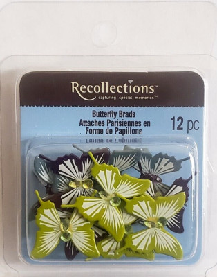 RECOLLECTIONS Decorative Brads - BUTTERFLIES - 12 pcs