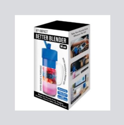 Hy-Impact Better Blender 16 Oz Cordless USB Rechargeable Turbo Power. New