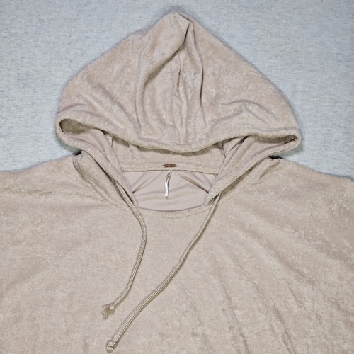 Sudadera con Capucha Free People Grande Para Mujer GRANDE Beige Pullover Terry Terciopelo - Imagen 2 de 11