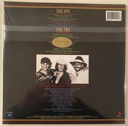 AL DIMEOLA & JOHN McLAUGHLIN Friday Night In San Francisco Impex 180 gram NEW LP - Picture 2 of 2