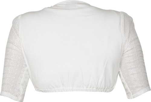 Marjo Dirndlbluse Bela-Anita creme oder weiß hochgeschlossen Spitze Zierknöpfe - Bild 2 von 10