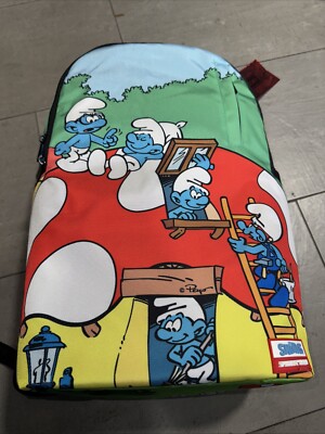 SPRAYGROUND SMURFS MUSHROOM VILLAGE BACKPACK B6429 AUTHENTIC NEW IN BAG W/ TAGS
