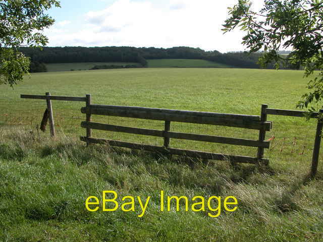 Field to the east of Washpool Wood Fence with wooden rail for h c2006
