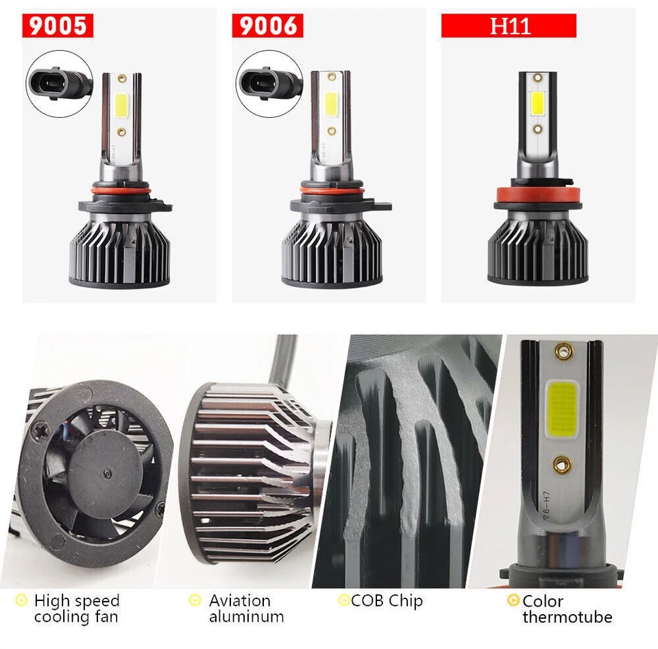 Combo de 2 bombillas LED blancas brillantes para Lincoln LS 2000 2001 2002 9006 Foto 2 de 4