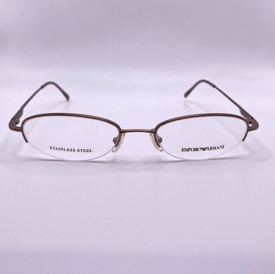 Оправа для очков Emporio Armani EA9172 800 Коричневая металлическая полуободковая 47-18-135 Италия 15390₽